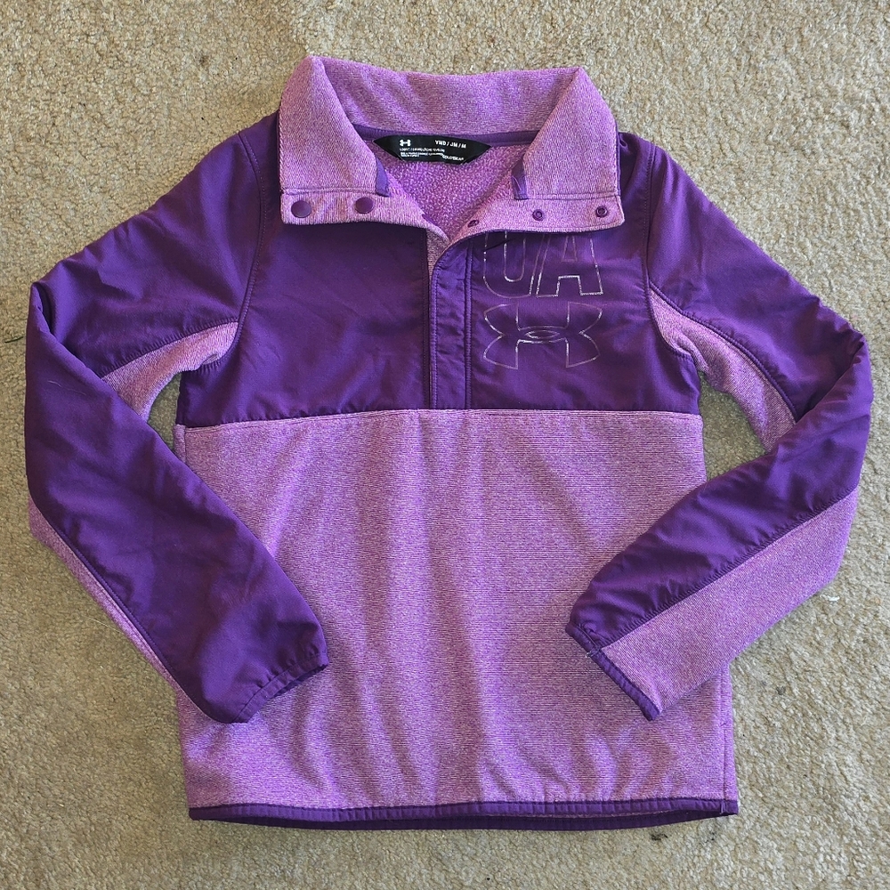 Under Armour Girls Phenom Fleece 1/2 Snap ColdGear Pullover - Med Youth